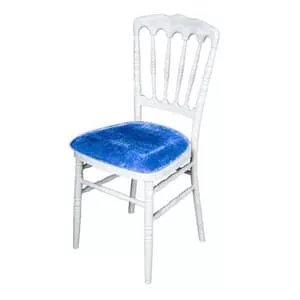 Деревянный белый стул "Наполеон" фиолетовая подушка