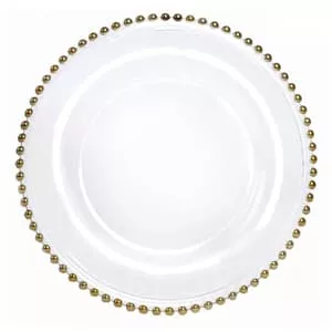 Тарелка для горячего  Афина с золотыми бусинками 27 см