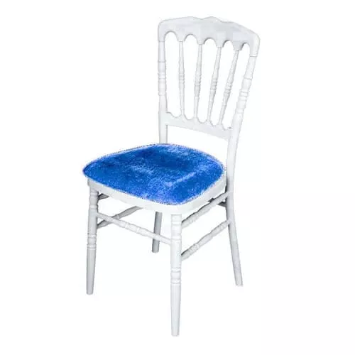 Деревянный белый стул "Наполеон" фиолетовая подушка