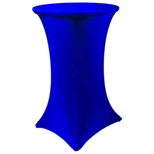 Стол коктейльный деревянный 1.1х0.7 с синим чехлом (обтягивающий - стрейч)