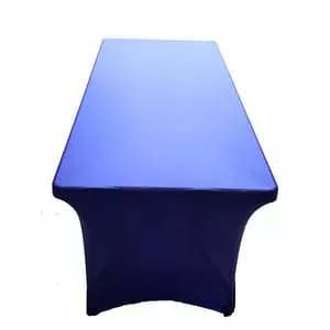 Чехол стрейч для прямоугольного стола синий обтягивающий
