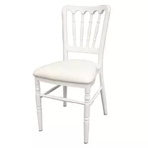 Деревянный белый стул "Наполеон" Белая подушка