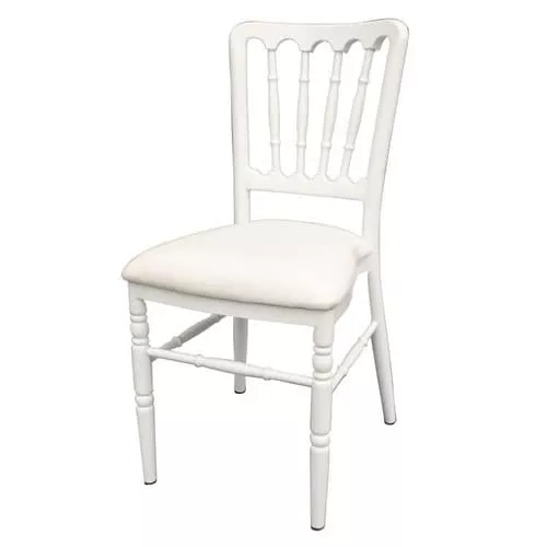 Деревянный белый стул "Наполеон" Белая подушка