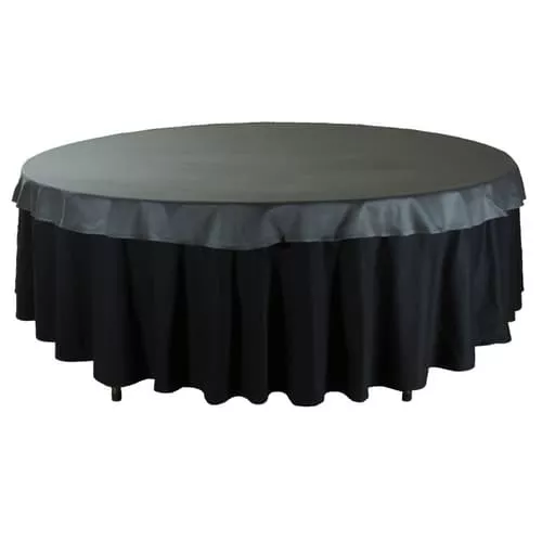 Наперон для круглого стола чёрный "Сатен" 2.2 м