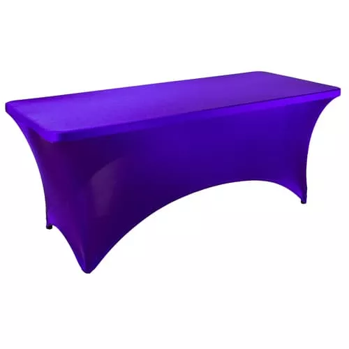 Чехол стрейч для прямоугольного стола фиолетовый обтягивающий