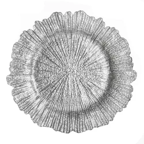 Тарелка подстановочная 32 см Коралл серебро