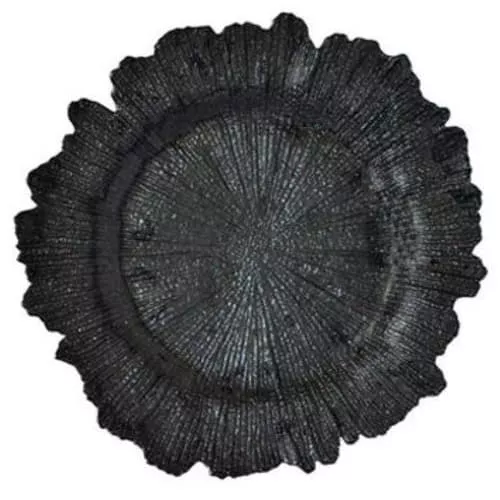 Тарелка подстановочная 32 см Коралл чёрная