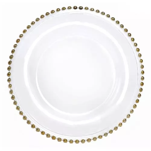 Тарелка для горячего  Афина с золотыми бусинками 27 см