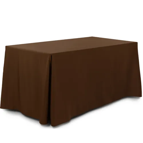 Стол прямоугольный 180*80см с шоколадной скатертью 320х225 см 