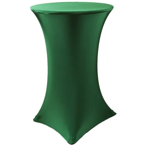 Стол коктейльный деревянный 1.1х0.7 с зелёным чехлом (обтягивающий - стрейч)